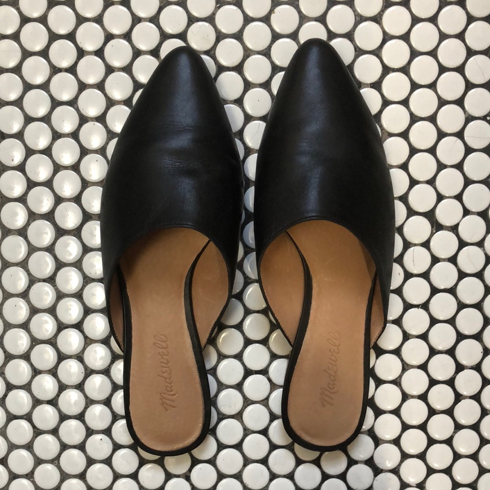 Madewell Black Mules Minimalist Design